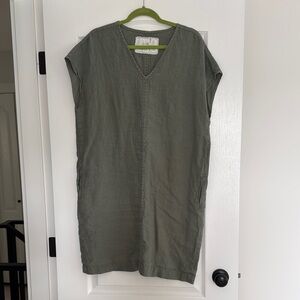 notPERFECTLINEN Olive Green Linen Tunic